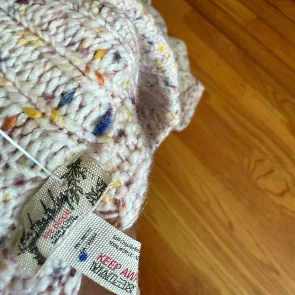 Free People Under The Mistletoe Knit Joggers Size L Color: Ivory Combo